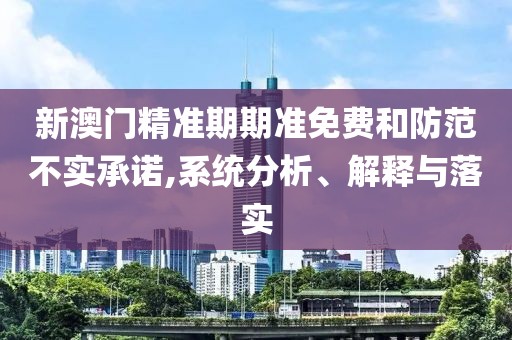 新澳门精准期期准免费和防范不实承诺,系统分析、解释与落实